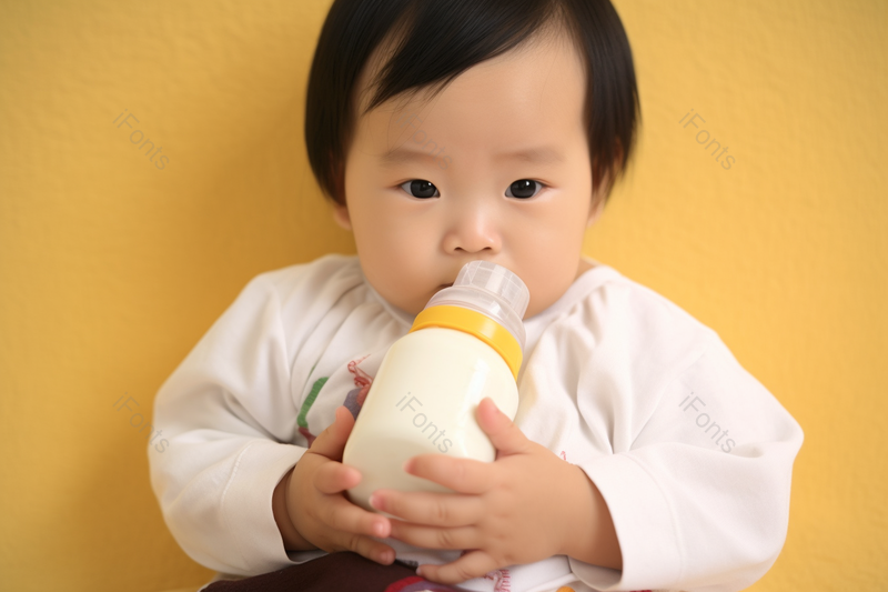 可爱的婴儿在用奶瓶喝奶,高清,摄影图,摄影图片,图片大全,摄影图免费下载